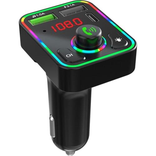 F3 Car Bluetooth FM Transmitter LED Backlit MP3 Player PD+3.1A USB Charger