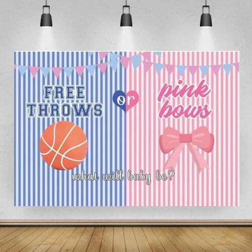 Gender Reveal Baby Shower Backdrop For Photography Boy or Girl Party Background Pink Blue Boots or Bows Decoration Studio Props