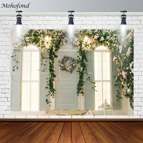 Mehofond Auditorium Wedding Custom Backdrop Wreath Greenery Decor Photography Background Props Photo Studio Banner Photozone
