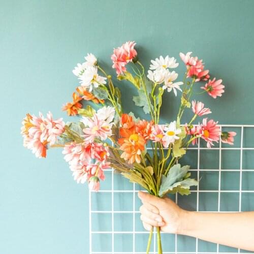 Artificial High Grade Daisy Long Branch Bouquet Family Wedding Garden Decoration DIY Bridal Silk False Flower Accessories