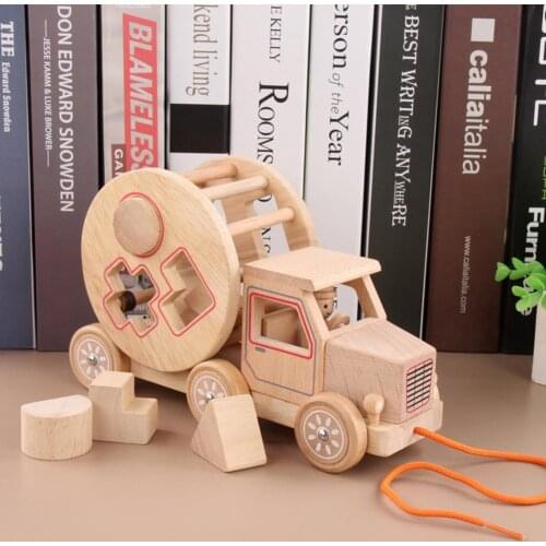 Building Block Tractor Car for Kids Geometry Paired Building Blocks Train Puzzle Set for Children