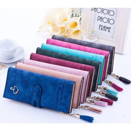 Coin Money Bag Luxury Brand Designer Long Hasp Women Wallet PU Leather Tassel Zipper Purse With Umbrella Card Holder