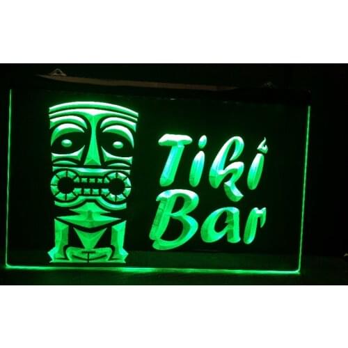 Best Tiki Bar Mask Neon Sign Man Cave Pub Car Dealership Bedroom