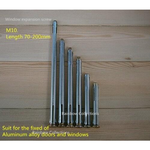 M10. Length: 72-152mm, Expansion Screw Expansion Tube for Fixing Aluminum Alloy Doors and Windows