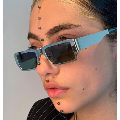 Small Rectangle Sunglasses Metal Fashion Women Glasses Trends Brand Designer Square Sun Glasses Shades Men 2021 Eyeglasses Gafas