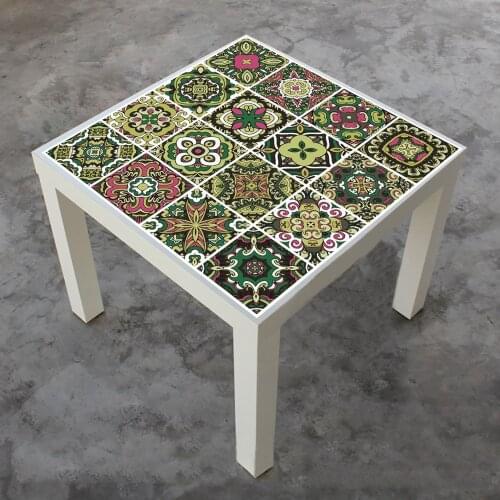 Table Masking sticker Kitchen bathroom deco waterproof DIY self-adhesive PVC wallpaper Retro thick pattern tile stickers custom