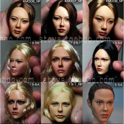 1/6 scale woman head shape for 12" action figure doll accessories doll head carved not include the body,clothes and other 13-85