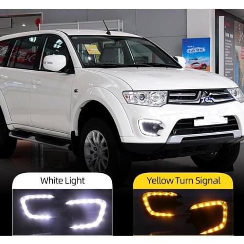 Matt or Gloss style For Mitsubishi Pajero Sport 2013 2014 2015 LED Car DRL Daytime running lights fog lamp