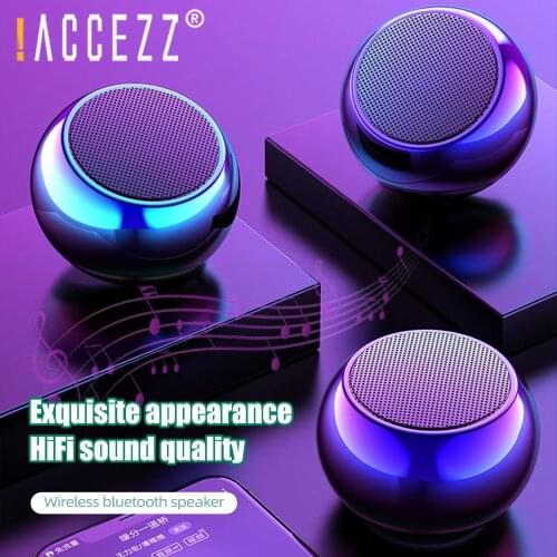 !ACCEZZ Metal Super Mini Bluetooth Speaker Portable Wireless Speakers Stereo Bass With Mic HD Mp3 Music Player For Outdoors Home