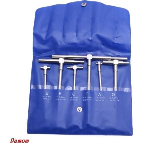 6Pcs/Set Telescopic Gauge Set Micrometer Measurement Bore Engineers Kit 8-150mm MY8_10