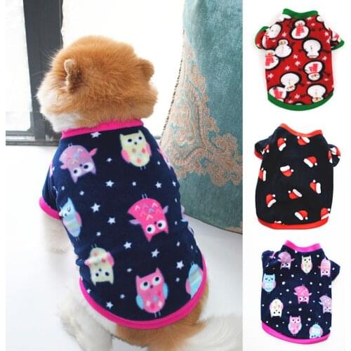 Autumn Winter Christmas Cartoon Pet Puppy Cat Coats Fashion Jacket Warm Fleece Dog Costumes Clothes for Small Dogs Clothing