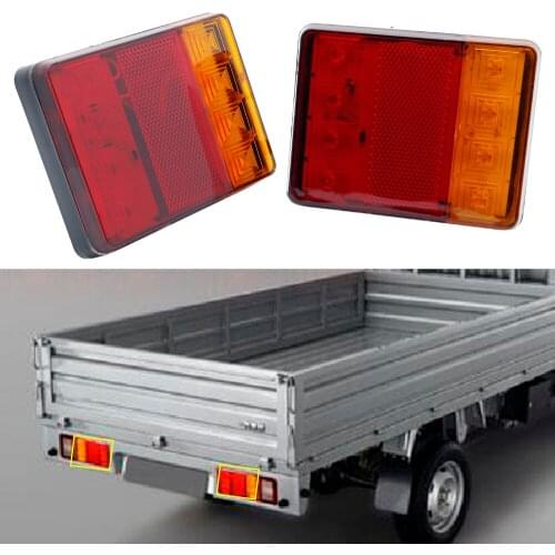 A Pair 12V Led Truck Tail Signal Lights Waterproof Auto Car Buses Campers Vans Rear Led Warning Taillights Trailers Light