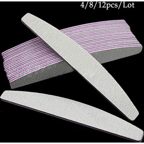 4/8/10Pcs Professional Nail File Sandpaper Strong Thick Nail Files Buffer For Manicure Sanding Half Moon Lime Nail Tools 100/180