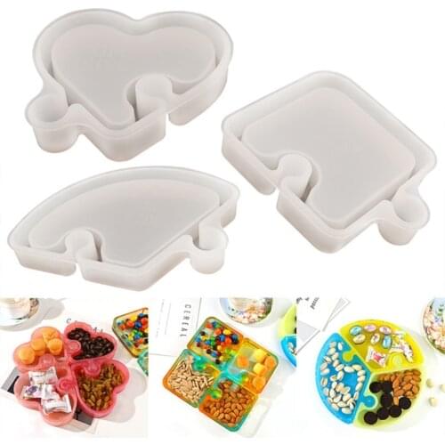 Love Heart Tray Epoxy Resin Mold Snack Fruit Plate Storage Silicone Mould DIY Crafts Casting Tools
