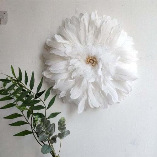 Feather Hanging Decorations Hand Woven Feather Pendant Wall Mirror Natural Shell Girl Room Decor Aesthetic Home Ornament