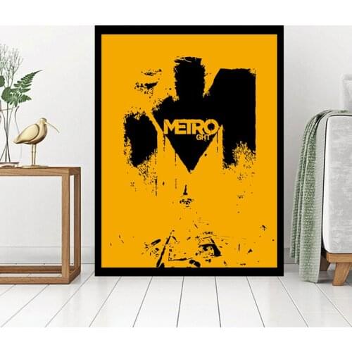 Game Metro 2033 LOGO Posters Yellow Wall Art Canvas Painting and Prints Oil HD Pictures For Office Bedroom Home Decor Artwork