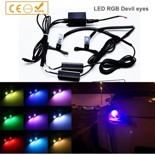 Multi-color RGB Demon Eye LED devil eyes for projector lens with Wireless Remote For Car Motorcycle Headlights Projector Retrofi