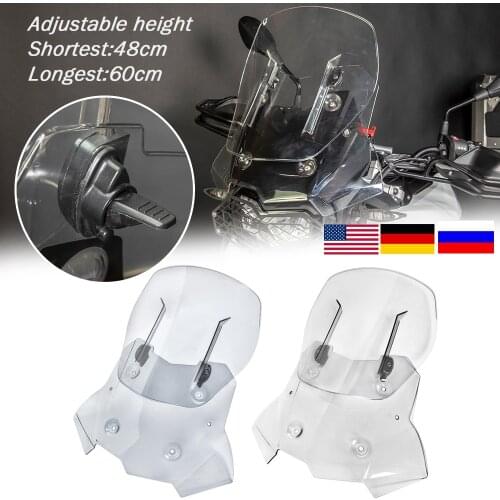 For BMW F750GS F850GS 2018 2019 2020 Motorcycle Windshield Extension Bracket Adjustable Clip On Spoiler Windscreen Air Deflector