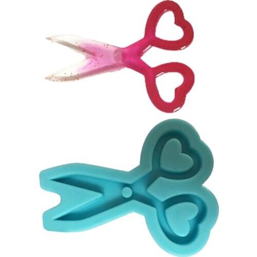 DIY Love Heart Mini Scissors Epoxy Resin Mold Keychain Pendant Silicone Mould Crystal Mold Soap Making Drop shipping