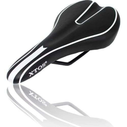 XTOS Bicycle Seat Saddle MTB Road Bike Saddles Mountain Bike Racing Saddle PU Breathable Soft Seat Cushion