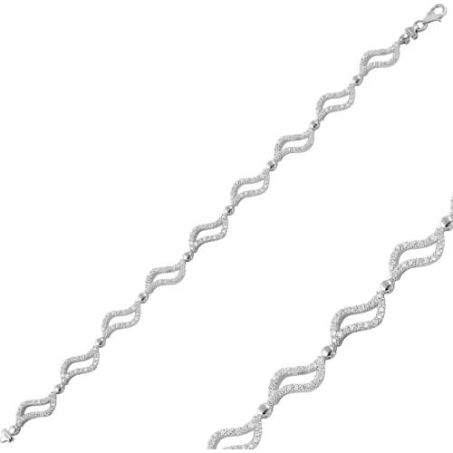 Silver 925 Sterling Zircon Cubic Zirconia Bracelet