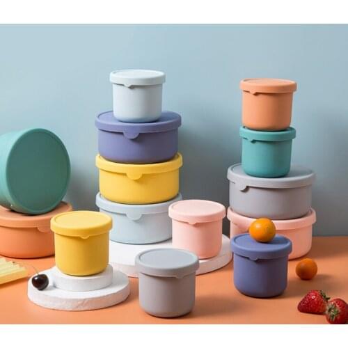 Japanese type silicone lunch box set student office worker insulated lunch box portable sealed vegetable and fruit refrigerator