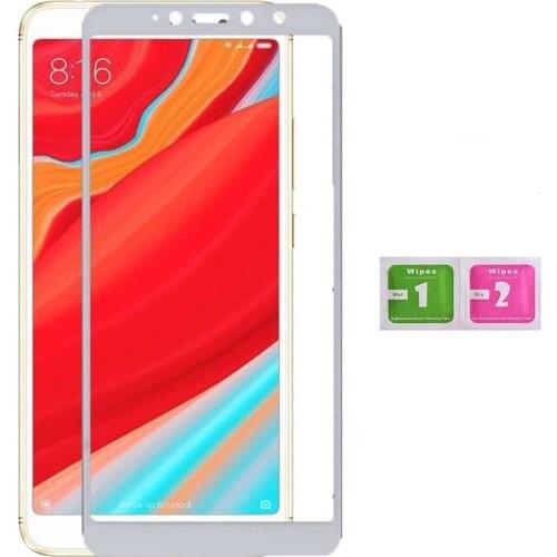 Tempered glass LCD cover screen protector Vidrio 2D Full White Covers 100% LCD Touch for For Xiaomi Redmi S2