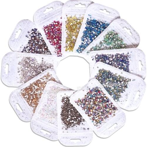 Mix sizes SS3-SS16 about 1000pcs/bag nail rhinestones strass non hot fix flat back crystal glitters diamond painting accessoires