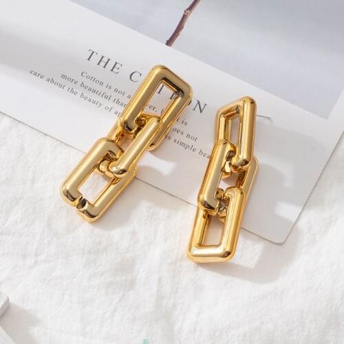 Vintage Hanging Dangle Oversized Earrings for Women Fashion Statement Geometric Gold Metal 2021 New Earrings Trend Party Jewelry