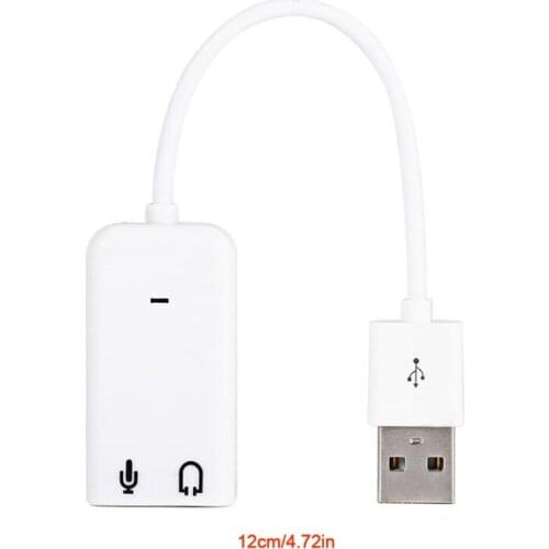 Q1JF External 7.1 USB 2.0 Adapter External Stereo Sound Card Headphone&Microphone Jack for Windows PC Laptops Desktops