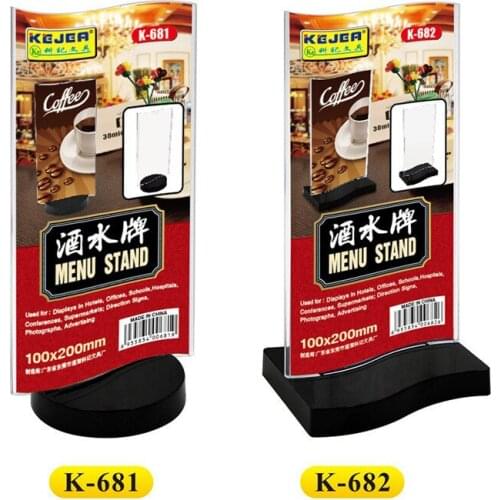 100*200mm T Shape Tabletop Plastic Sign Holder Display Stand Restaurants Menu Paper Holder Ad Photo Frame