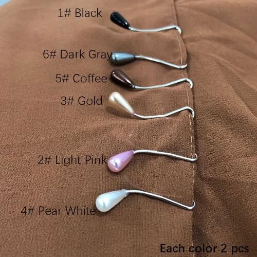 Wholesale12pcs/lot drop pearls muslim women Shawl Scarf Lady Scarves Hijab Clips Pearl Brooch Pins pin