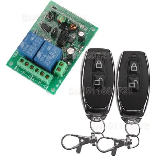 12V 2CH wireless remote control switch Receiver&Transmitter ON OFF Switch Learning code Toggle Momentary Latched 315/433MHZ