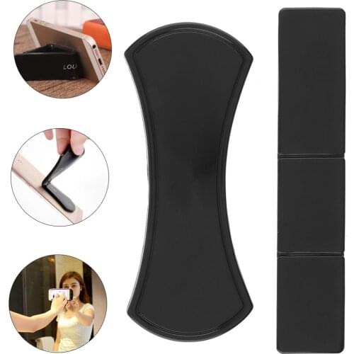 2pcs/set Portable Black Reusable Collapsible Car Mobile Phone Stand Anti-skid Pad