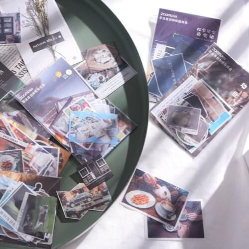 40pcs/pcak Travel diary Sticker Decoration Diary Scrapbooking Label Vintage Coffee Sticker Kawaii Korean Stationaries Stickers