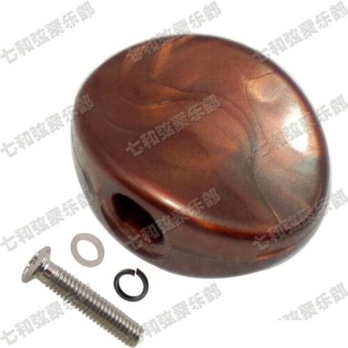 6 Pcs Coffee Plastic Guitar Tuning Peg Tuners Machine Head replacement Button knobs Handle Concave Style Small oval (XTY-SL-KF)