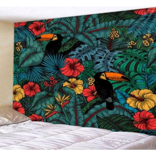 Plant big tapestry flower wall hanging hippie boho style wall blanket aesthetics room decoration big beach towel yoga mat