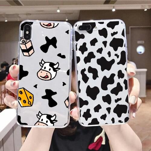 Cow Print Black White Phone Case For Samsung Galaxy A 3 5 7 8 10 20 21 30 40 50 51 70 71 E S 2016 2018 4G transparent silicone