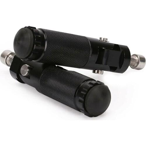 Black CNC Aluminum Universal Motorcycle Motor Bike Folding Footrests Footpegs Foot Rests Pegs Rear Pedals Set Motorcycle Parts