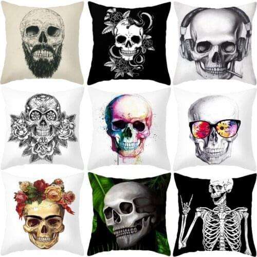 Skull Throw Pillow Case Cushion Covers for Home Sofa Chair Decorative Pillowcases