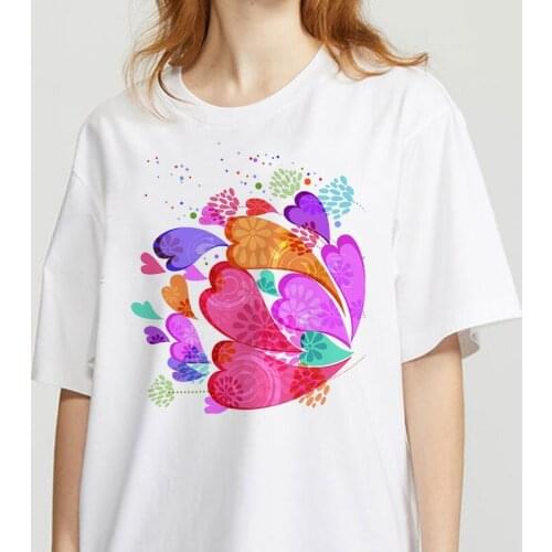 Womens Wreath T-shirt Flowers Garland Painted clothes ladies short sleeve Kawaii Tees top graphic T-shirt Top Fun Tee T-shirt