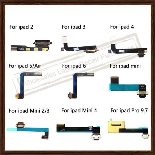 Charging Port Flex Cables For ipad2 3 4 5 6 mini air 9.7 USB Charger Connector Plug Socket Dock Charging Flex Cable Parts