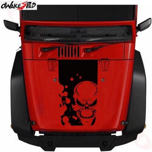 Demon Skull Graphics Decal For Jeep Wrangler Car Hood Decor Sticker Automobile Engine Cover Waterproof Accessories Stickers