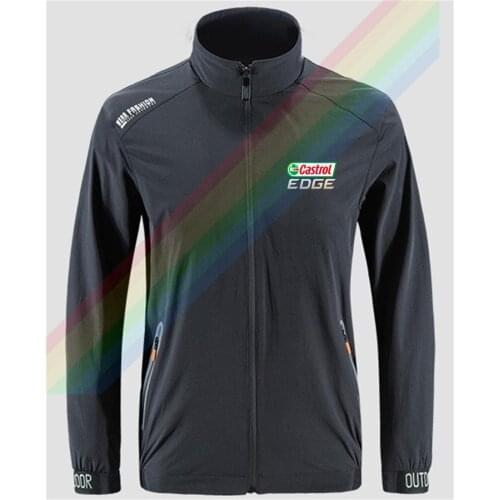 2021 Classic Castrol Edge Logo Breathable Jacket Mens Outdoor Zippered Comfortable Light Soft Fashion Casual Front Printing