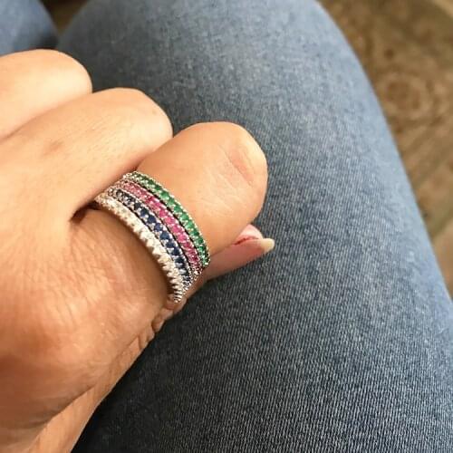 Korean Fashion Rings For Women Aesthetic Accessories Jewellry Dating Engagement Women' Ring Thin Colorful Wholesale Jewelry R132