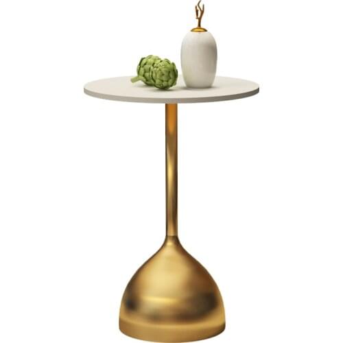 Creative marble small side table modern living room sofa corner table iron golden small coffee tea table