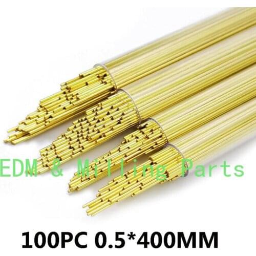 100PCS CNC EDM Drilling Machine Brass Electrode Single-Channel Tube 0.5MMX400MM For Drilling Machine Mill Part