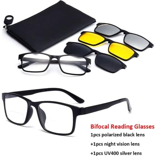 Magnetic Reading Glasses with Magnetic 3pcs Polarized Clip On Sunglasses Women Men Reading Glasses