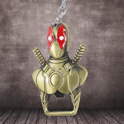 Cartoon Anime Whiskey Bottle Opener Beer Key Ring Deadpool-Mask Key Chain Pendant Keychain Chaveiro Kitchen Gadgets