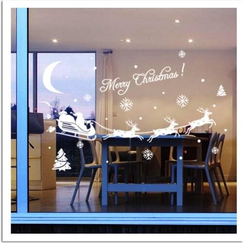 Window Stickers Merry Christmas Santa Claus Wall Sticker Home Decor 2017 New Year Festival Decoration Art Wall Decals